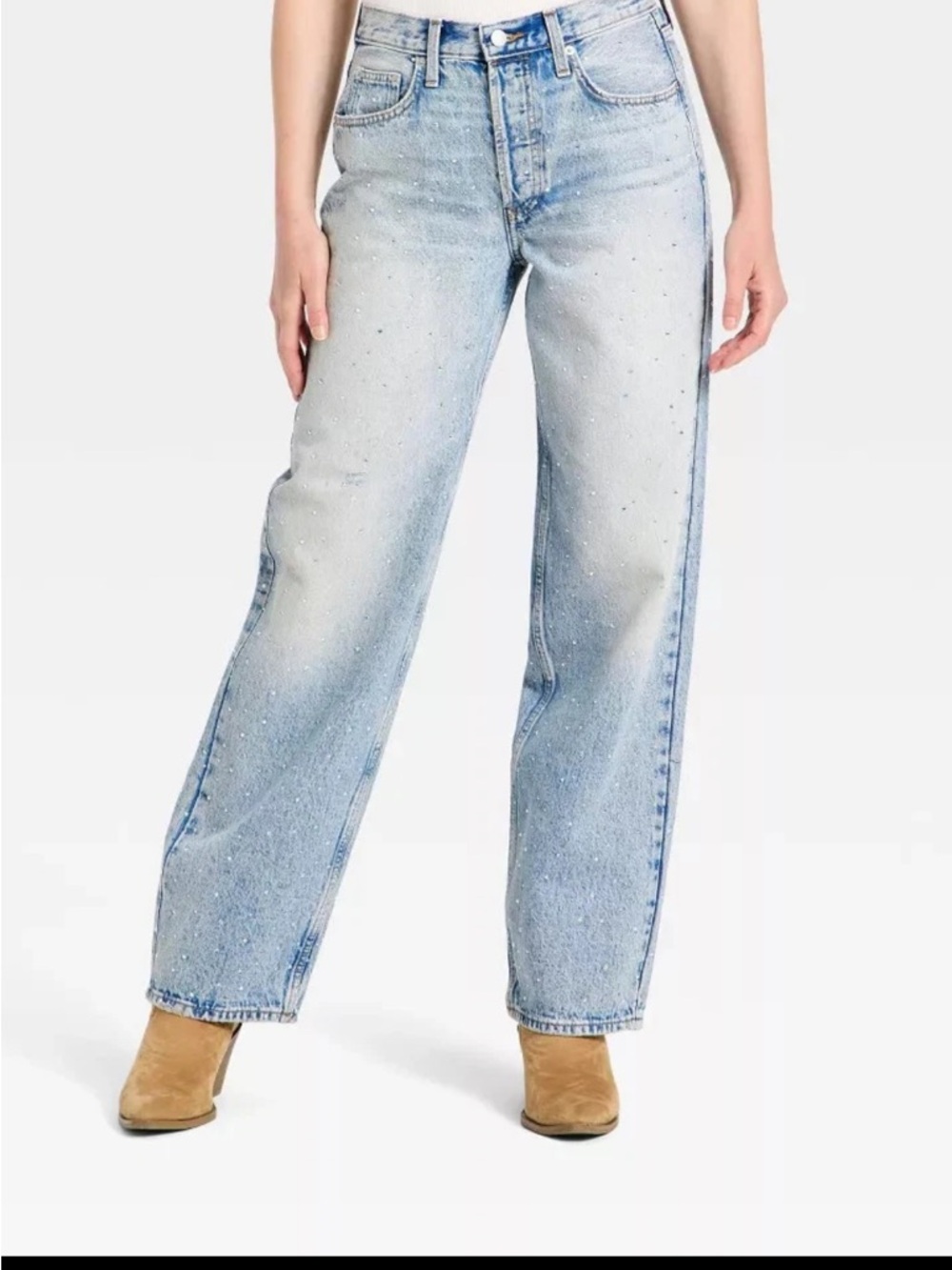 Universal Thread Light Wash Straight-Leg Jeans with Speckled Detail NWOT